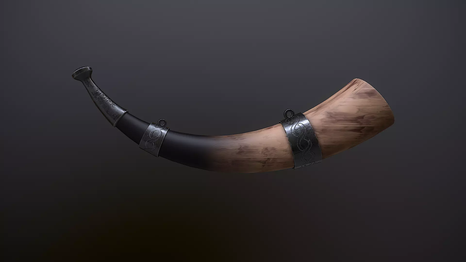 War Horn Low-poly 3D model_0