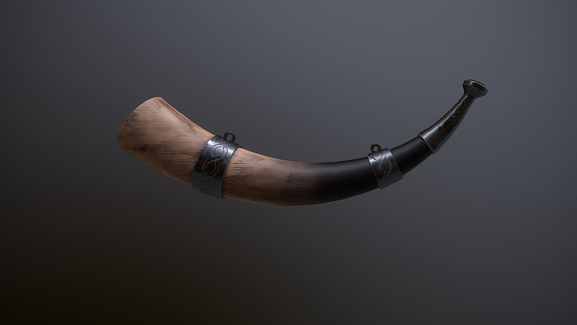 War Horn Low-poly 3D model_3
