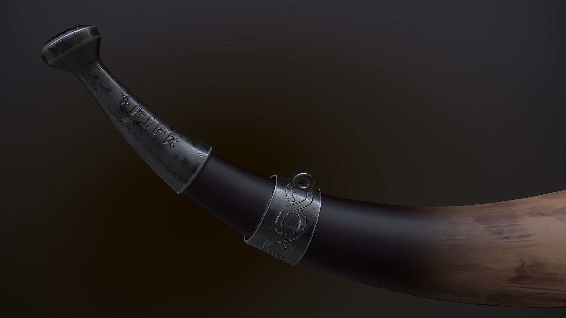 War Horn Low-poly 3D model_5