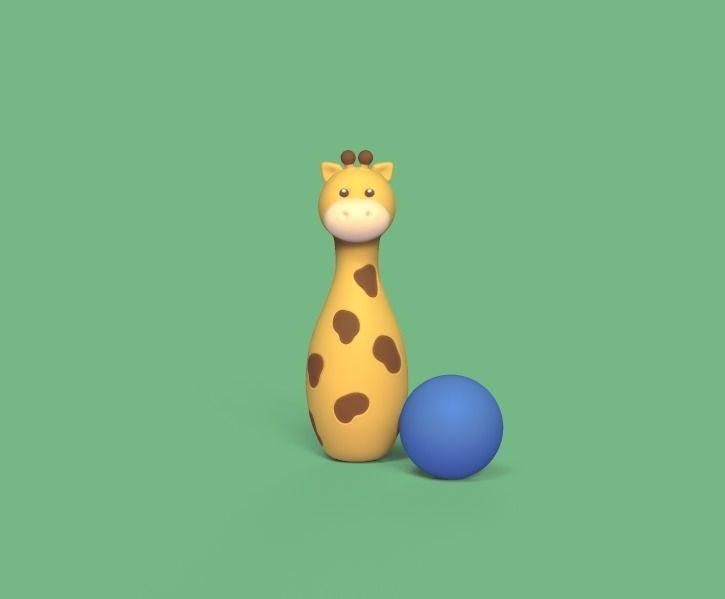 Giraffe Bowling 3D print model_2