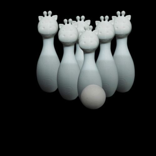 Giraffe Bowling 3D print model_4