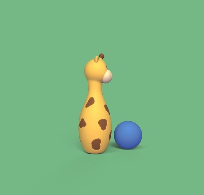 Giraffe Bowling 3D print model_3