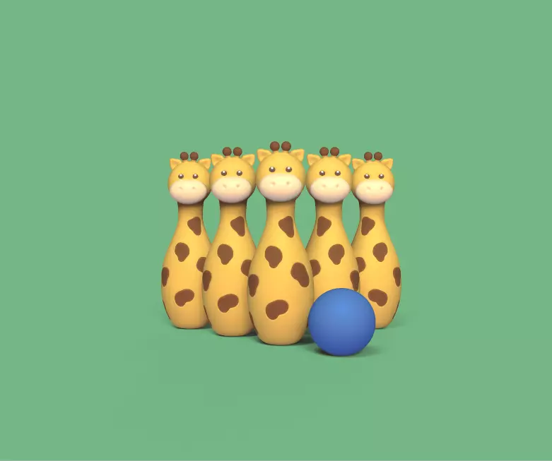 Giraffe Bowling 3D print model_0