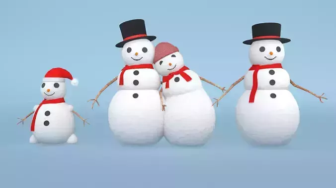 Snow man 3D model pack