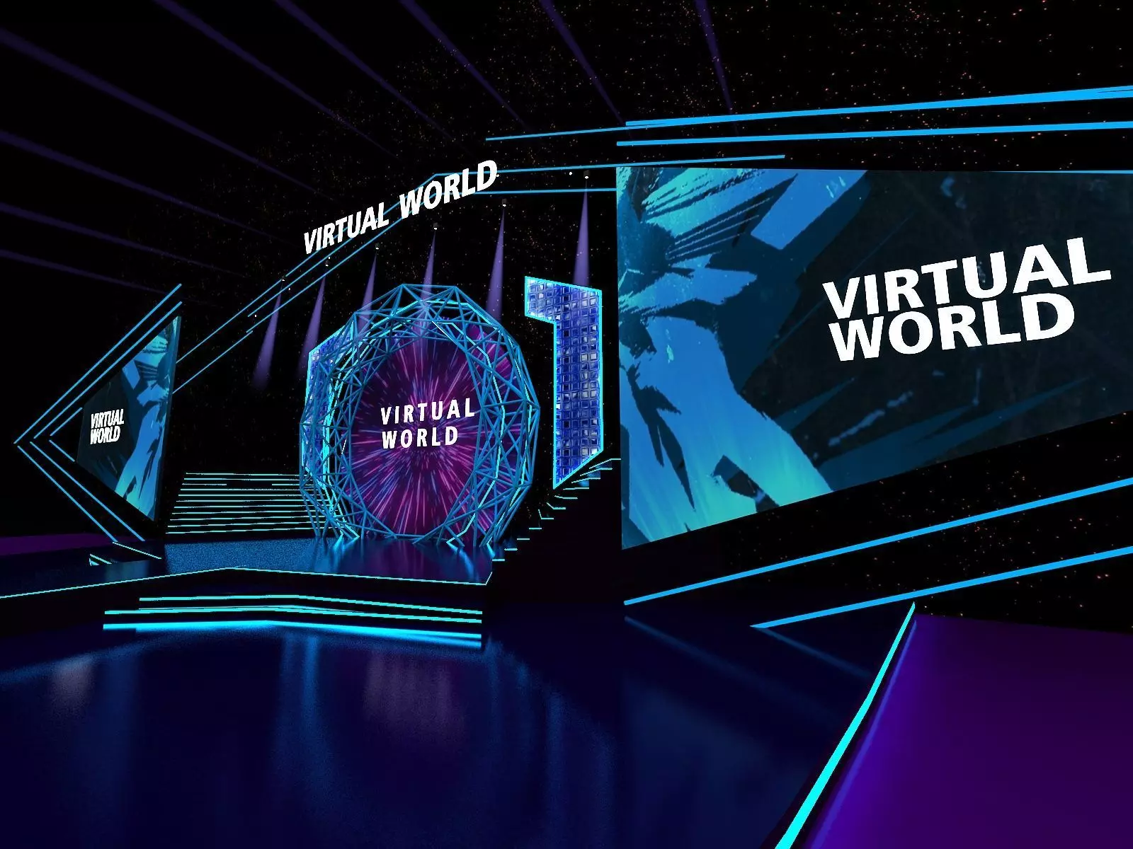 Event Stage Design Virtual world 3D model_0