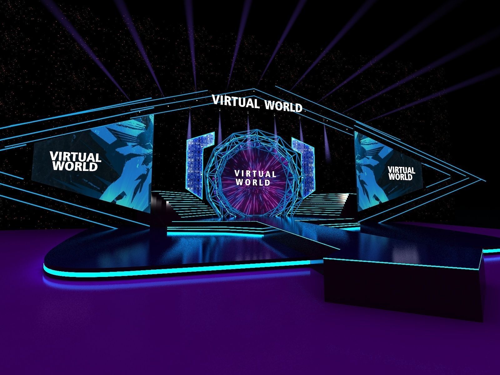 Event Stage Design Virtual world 3D model_2