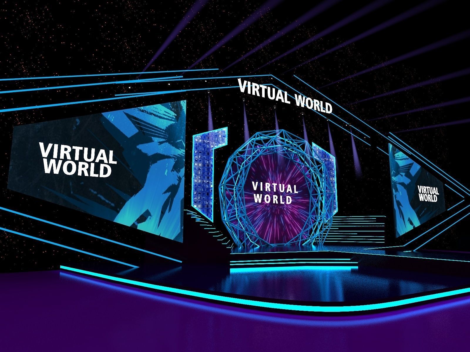 Event Stage Design Virtual world 3D model_3