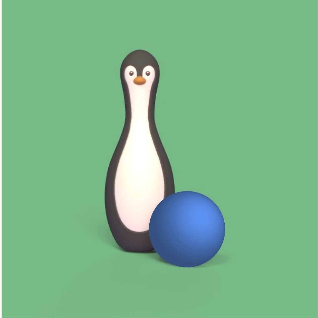 Cute Animal Bowling 3D print model_1