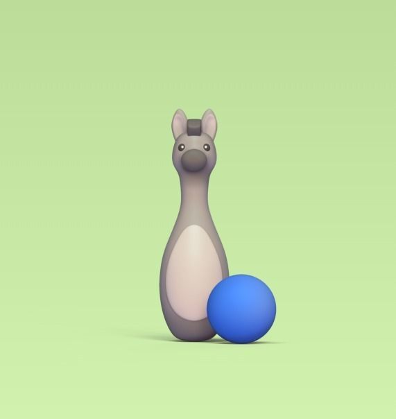 Cute Animal Bowling 3D print model_2
