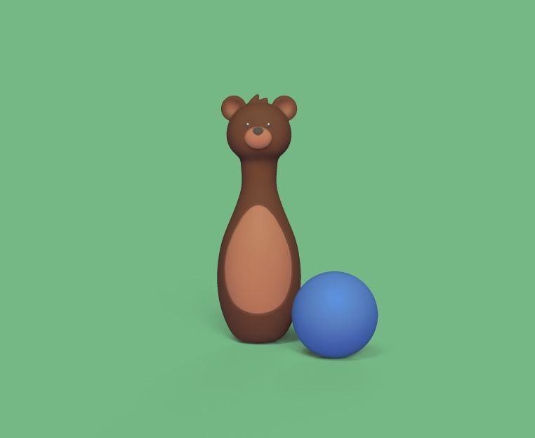 Cute Animal Bowling 3D print model_4
