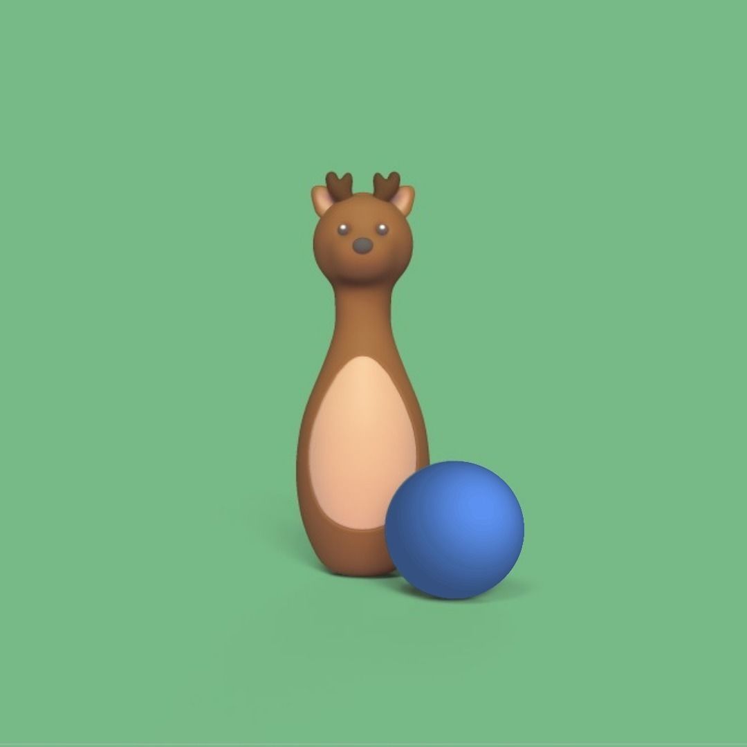 Cute Animal Bowling 3D print model_3