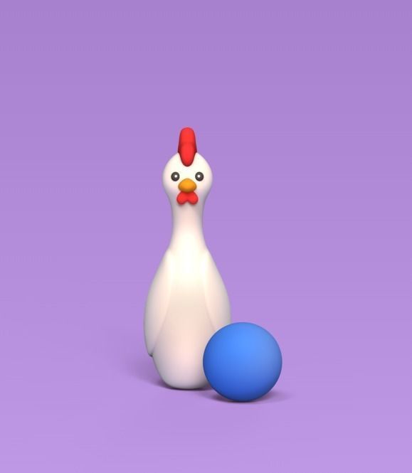 Cute Animal Bowling 3D print model_6