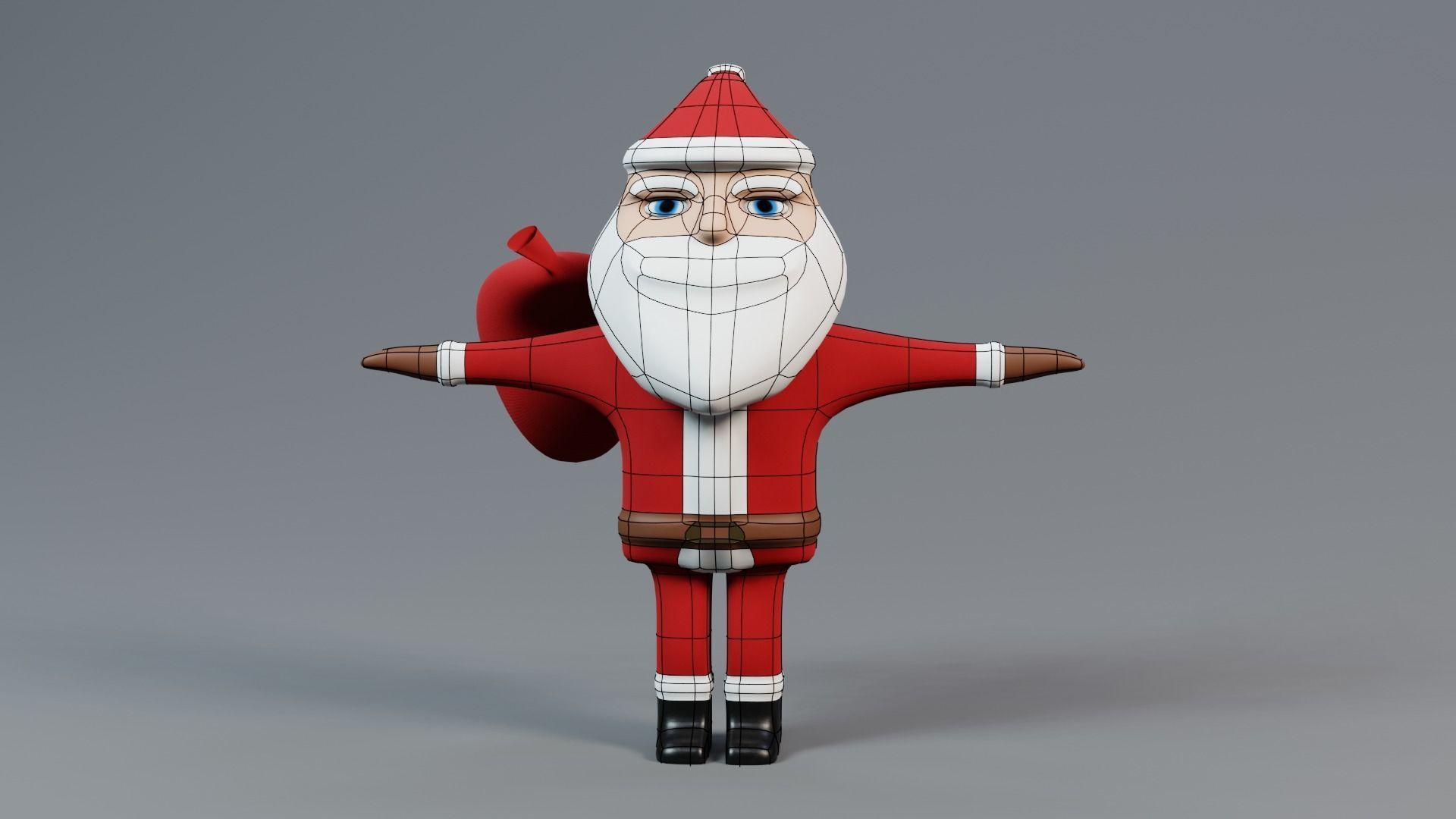 Santaclaus Rigged 3D Model Low-poly 3D model_5