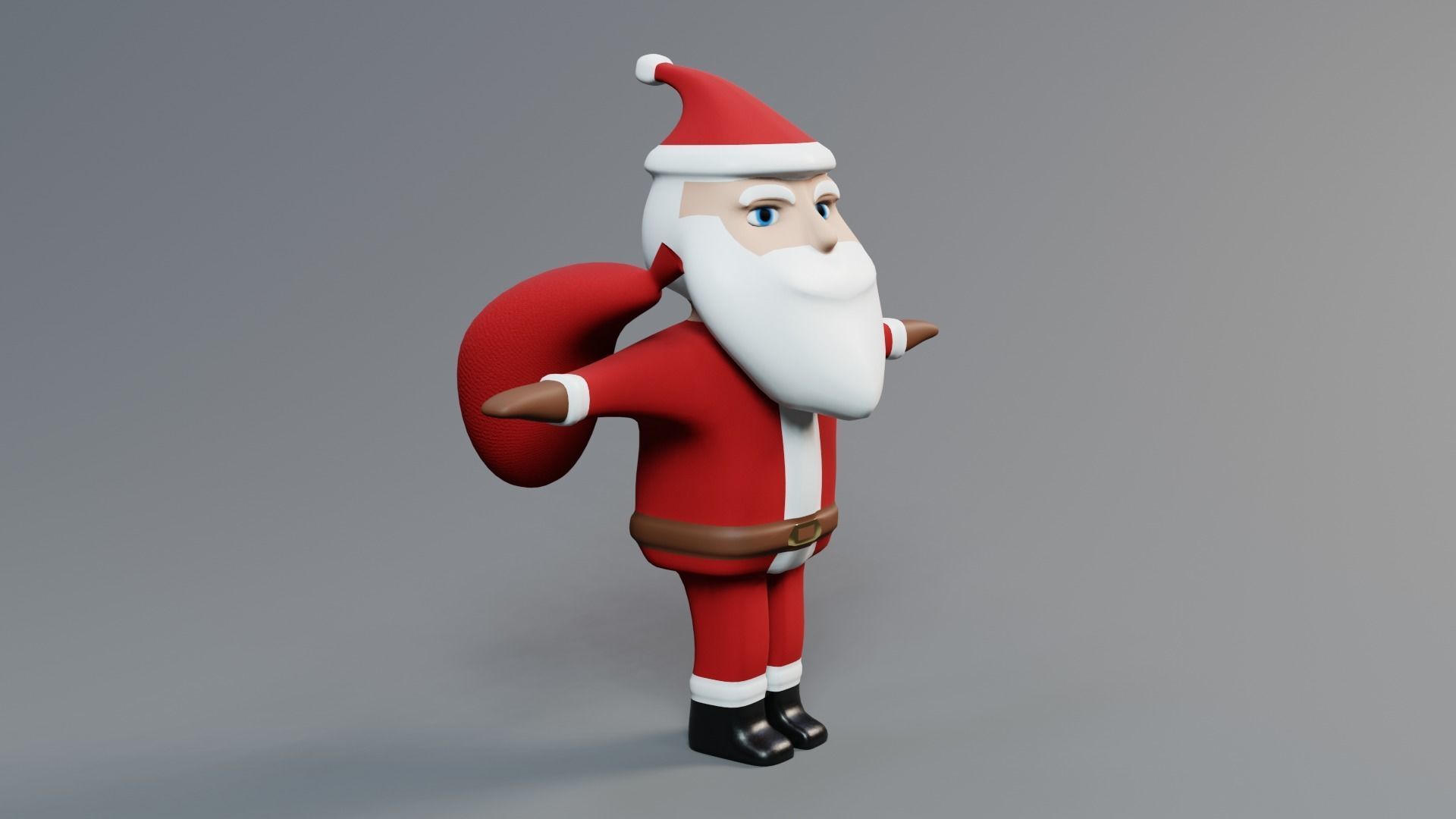 Santaclaus Rigged 3D Model Low-poly 3D model_3