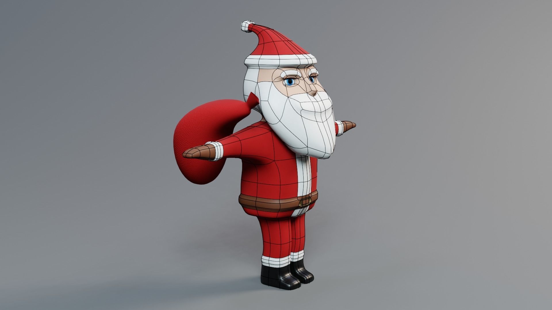 Santaclaus Rigged 3D Model Low-poly 3D model_4