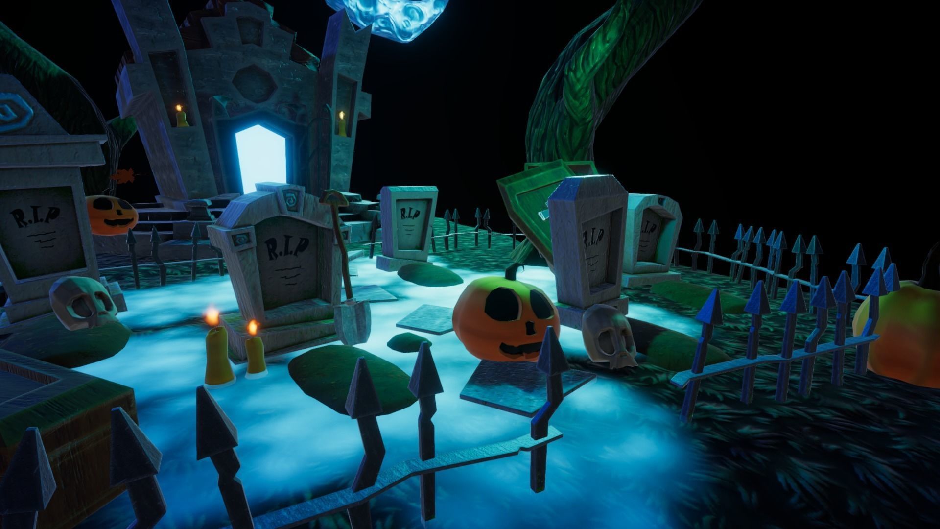 Halloween spooky Low poly Game ready assets Unity Low-poly 3D model_3