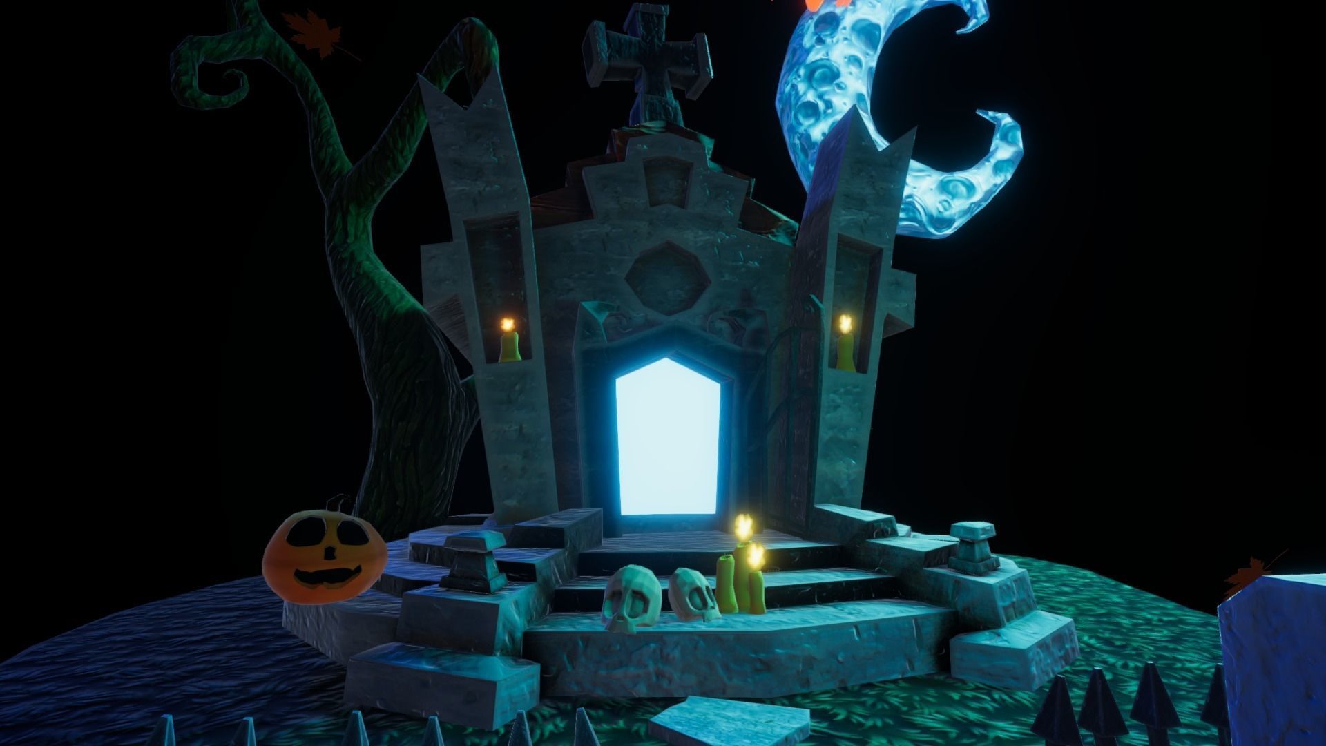 Halloween spooky Low poly Game ready assets Unity Low-poly 3D model_5