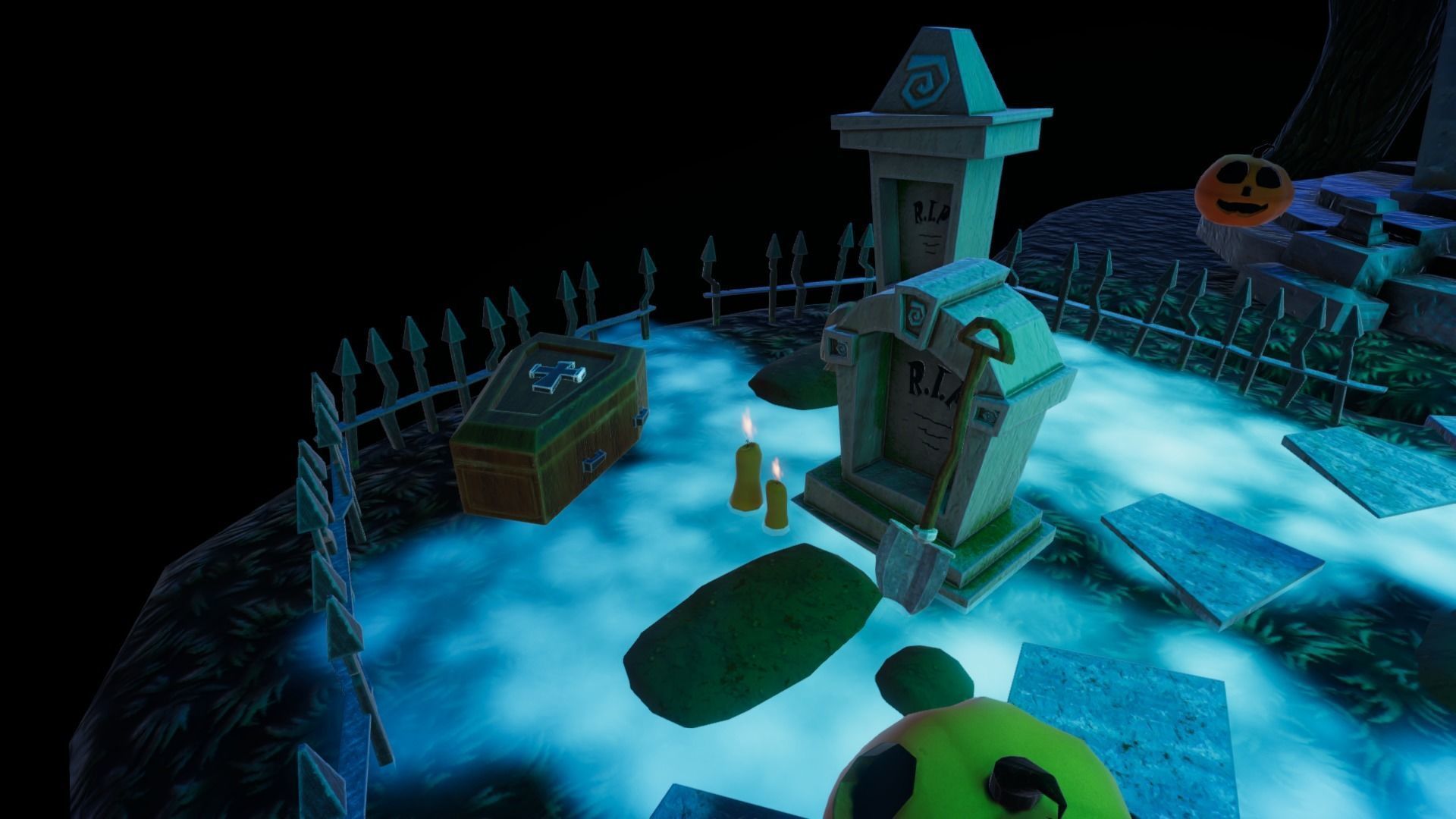 Halloween spooky Low poly Game ready assets Unity Low-poly 3D model_4