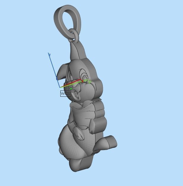 pendant bunny 3D print model_35