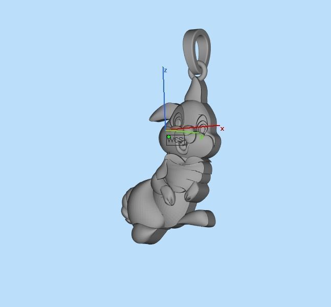 pendant bunny 3D print model_44