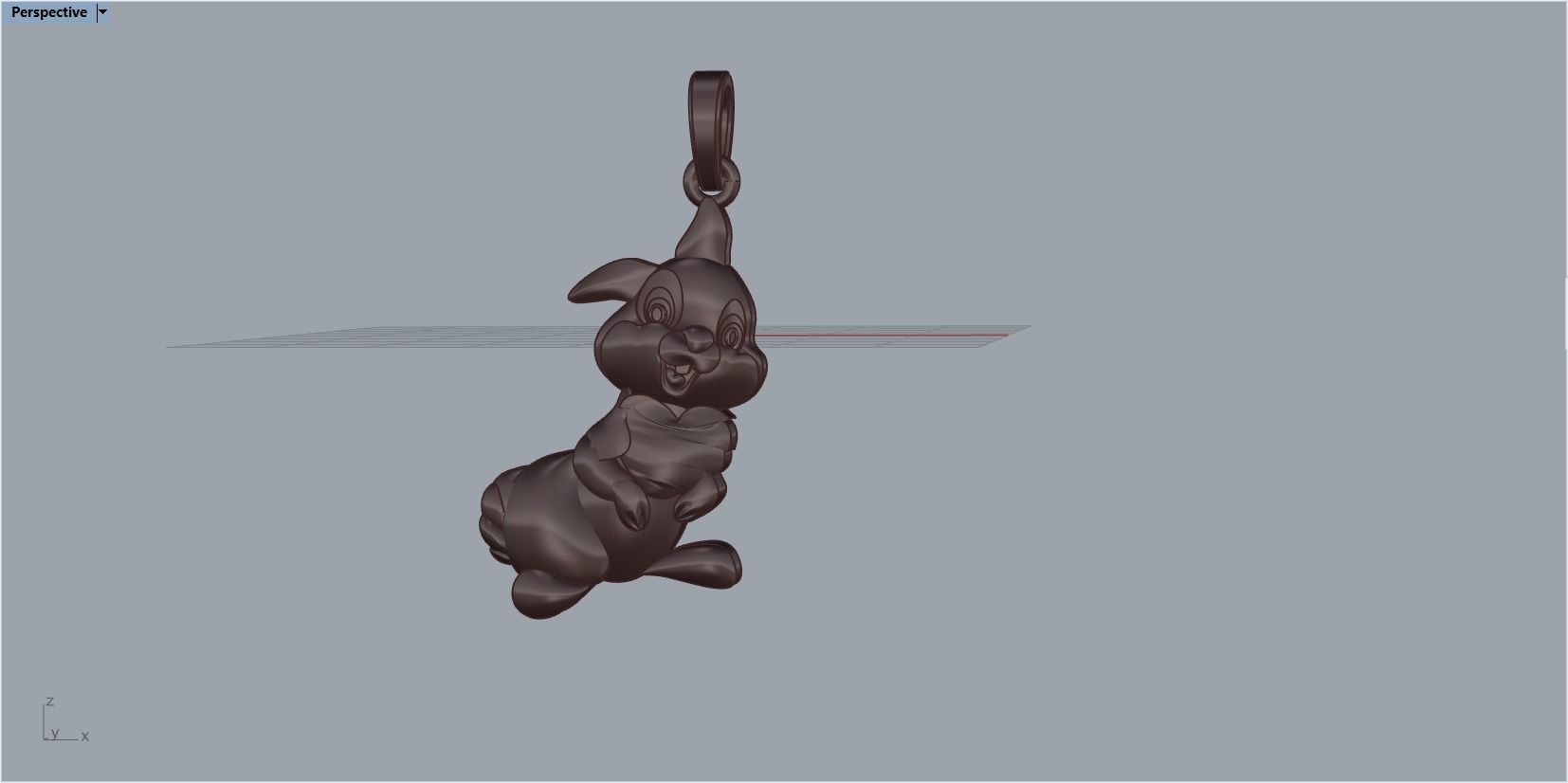 pendant bunny 3D print model_23