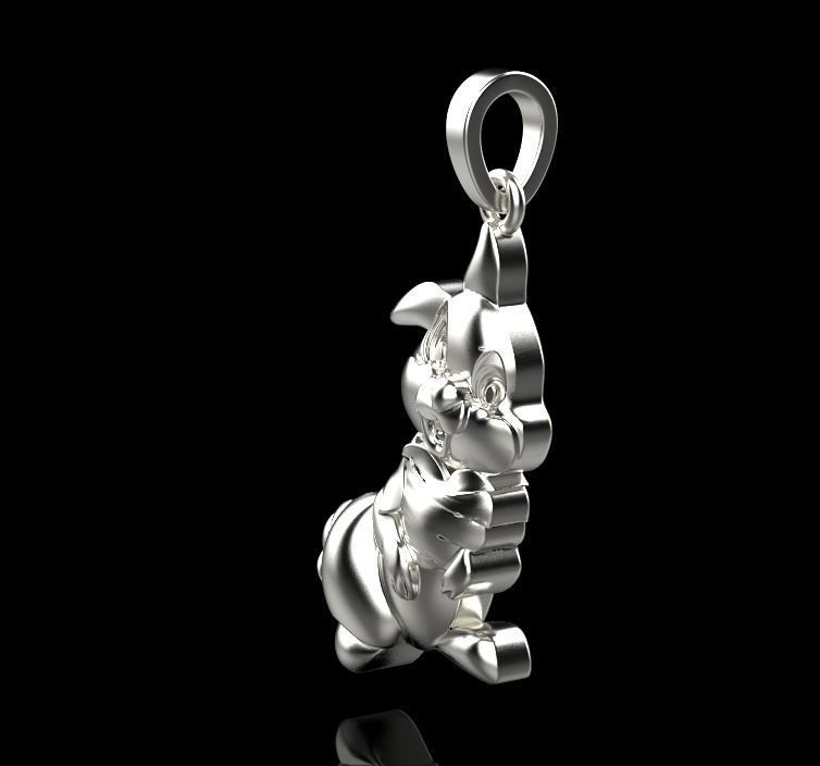 pendant bunny 3D print model_11