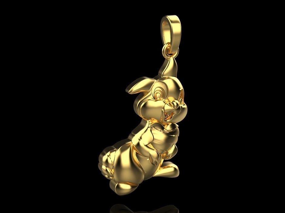 pendant bunny 3D print model_3