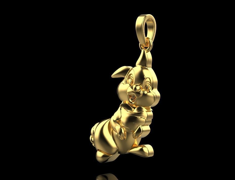 pendant bunny 3D print model_7
