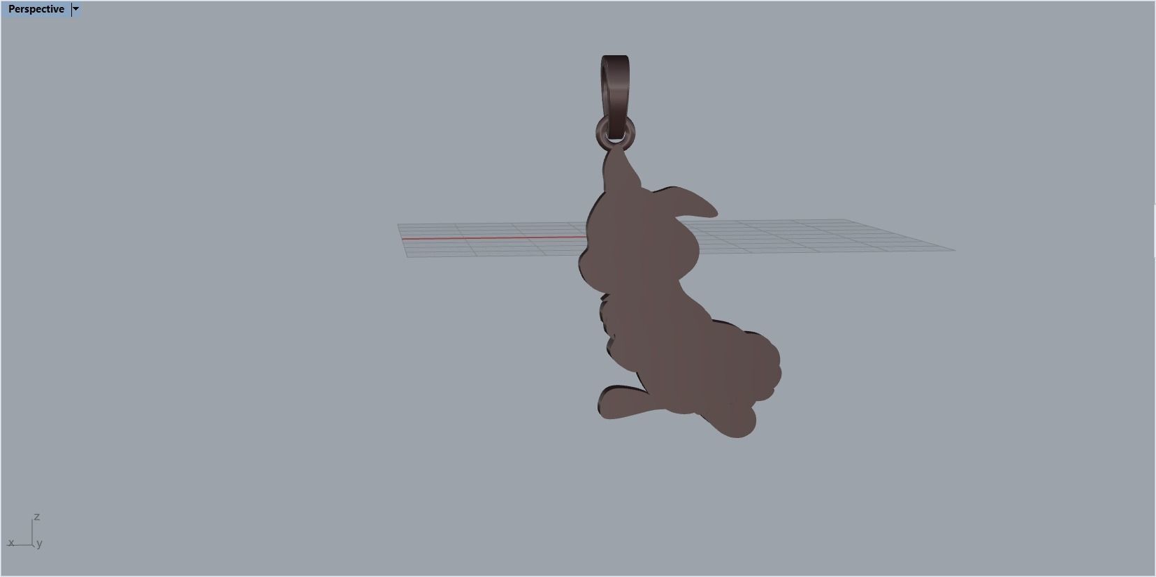 pendant bunny 3D print model_25