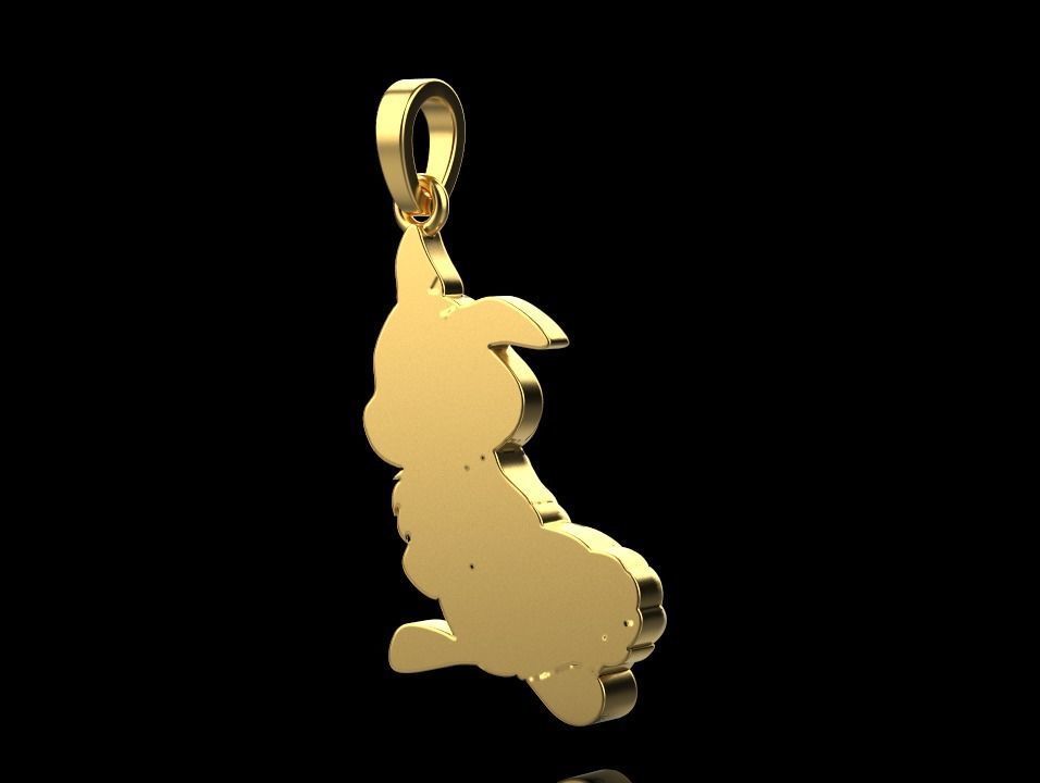pendant bunny 3D print model_5