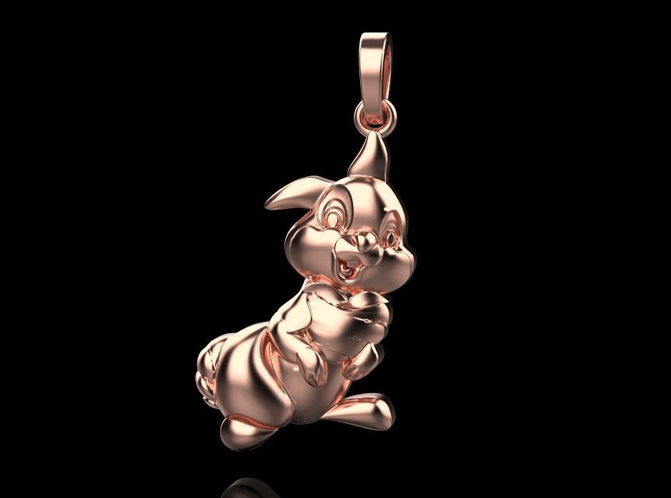 pendant bunny 3D print model_13