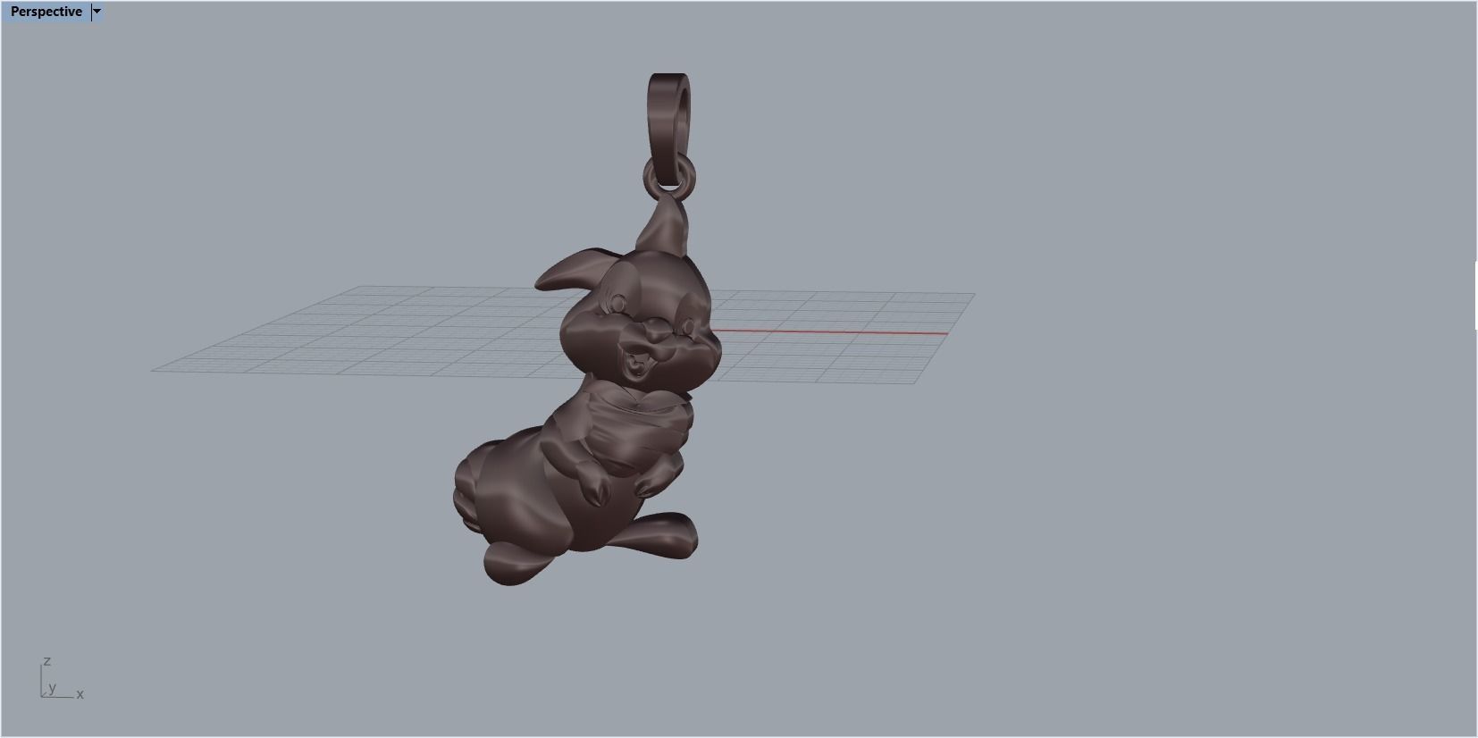 pendant bunny 3D print model_26