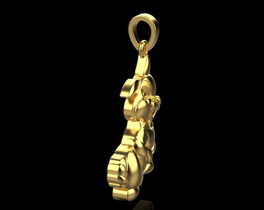 pendant bunny 3D print model_4