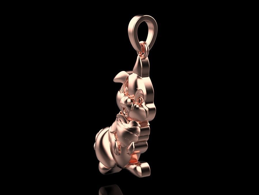 pendant bunny 3D print model_12