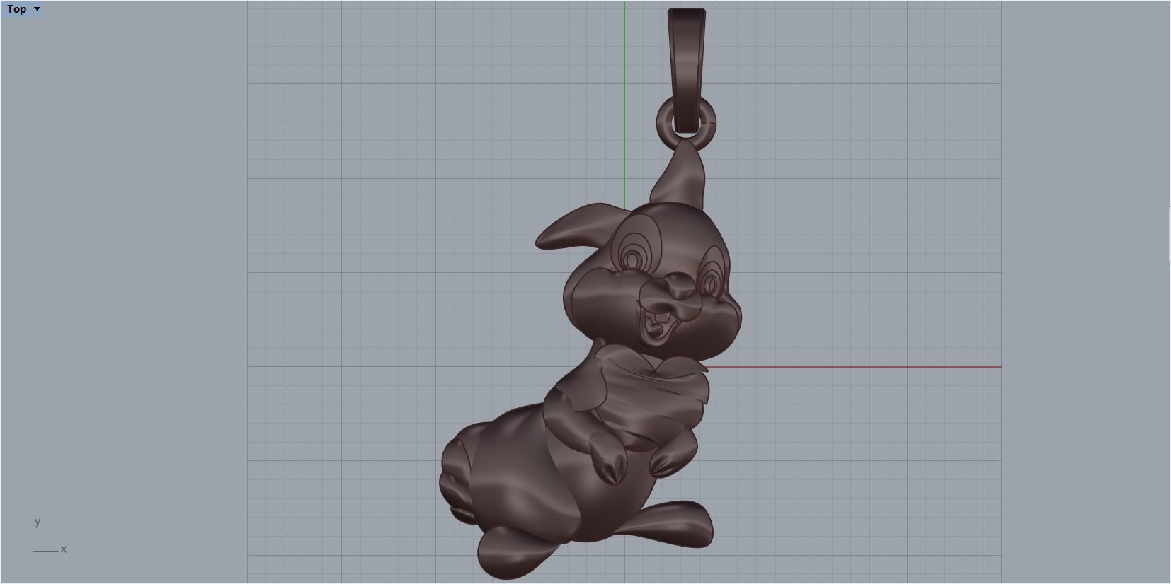 pendant bunny 3D print model_20