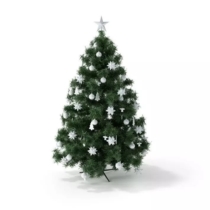 Green Christmas Tree 3D model_0