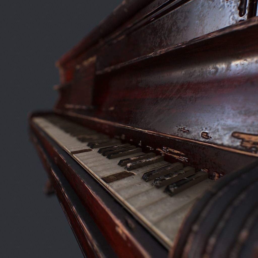 Old Vintage Piano v1 Low-poly 3D model_9