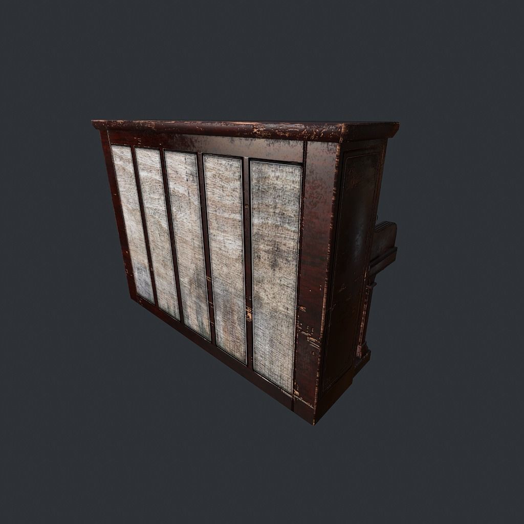 Old Vintage Piano v1 Low-poly 3D model_20