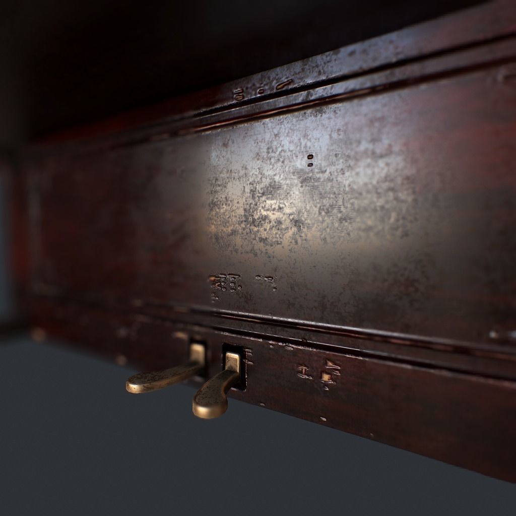 Old Vintage Piano v1 Low-poly 3D model_12