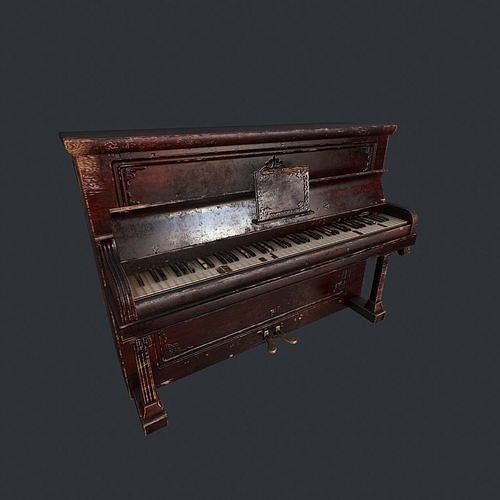 Old Vintage Piano v1 Low-poly 3D model