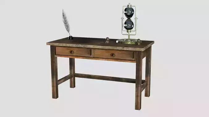 Hourglass on old desk