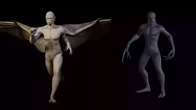 Monsters bat with wings 3D Model Collection