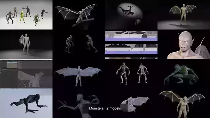 Monsters bat with wings