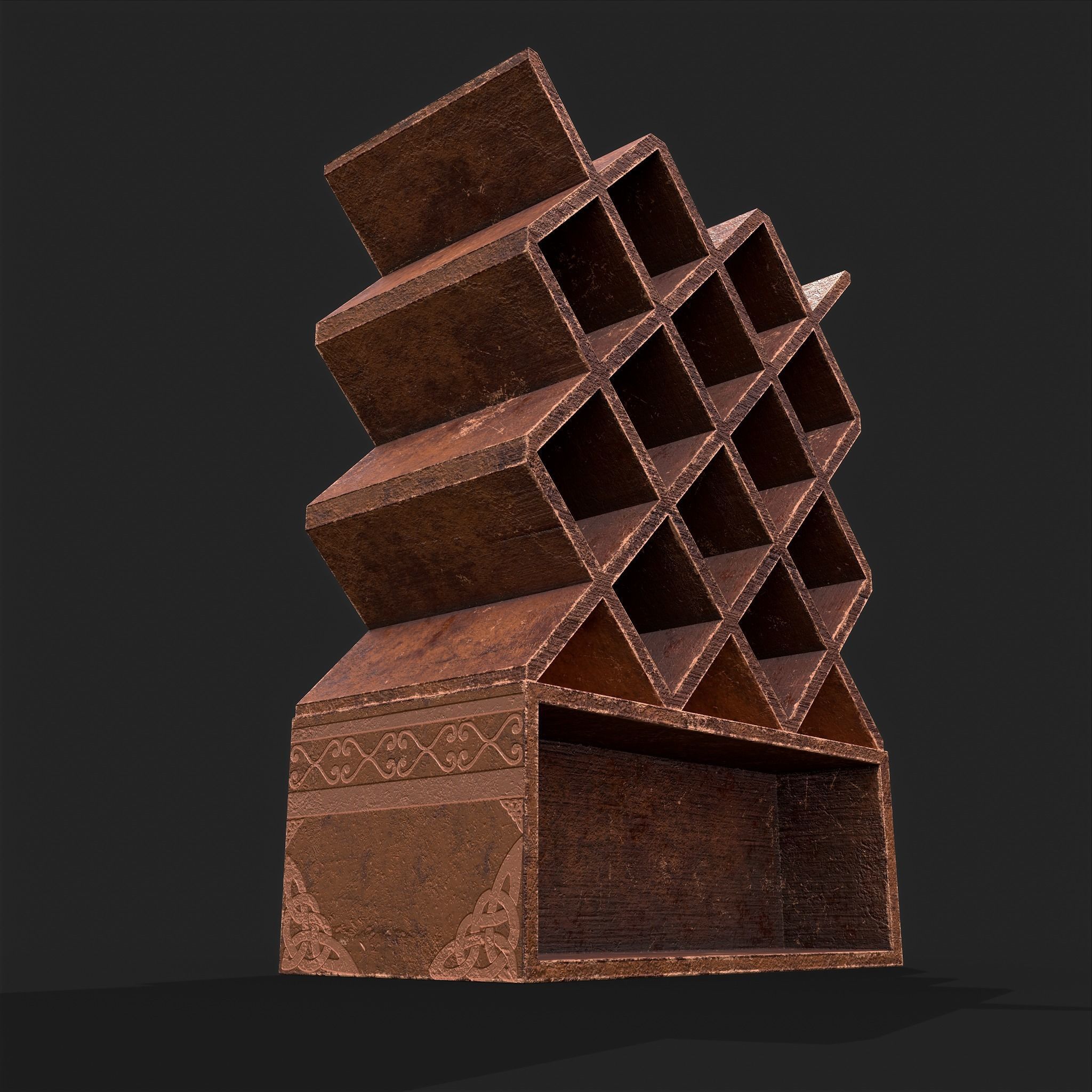 Scroll Shelf Low-poly 3D model_21