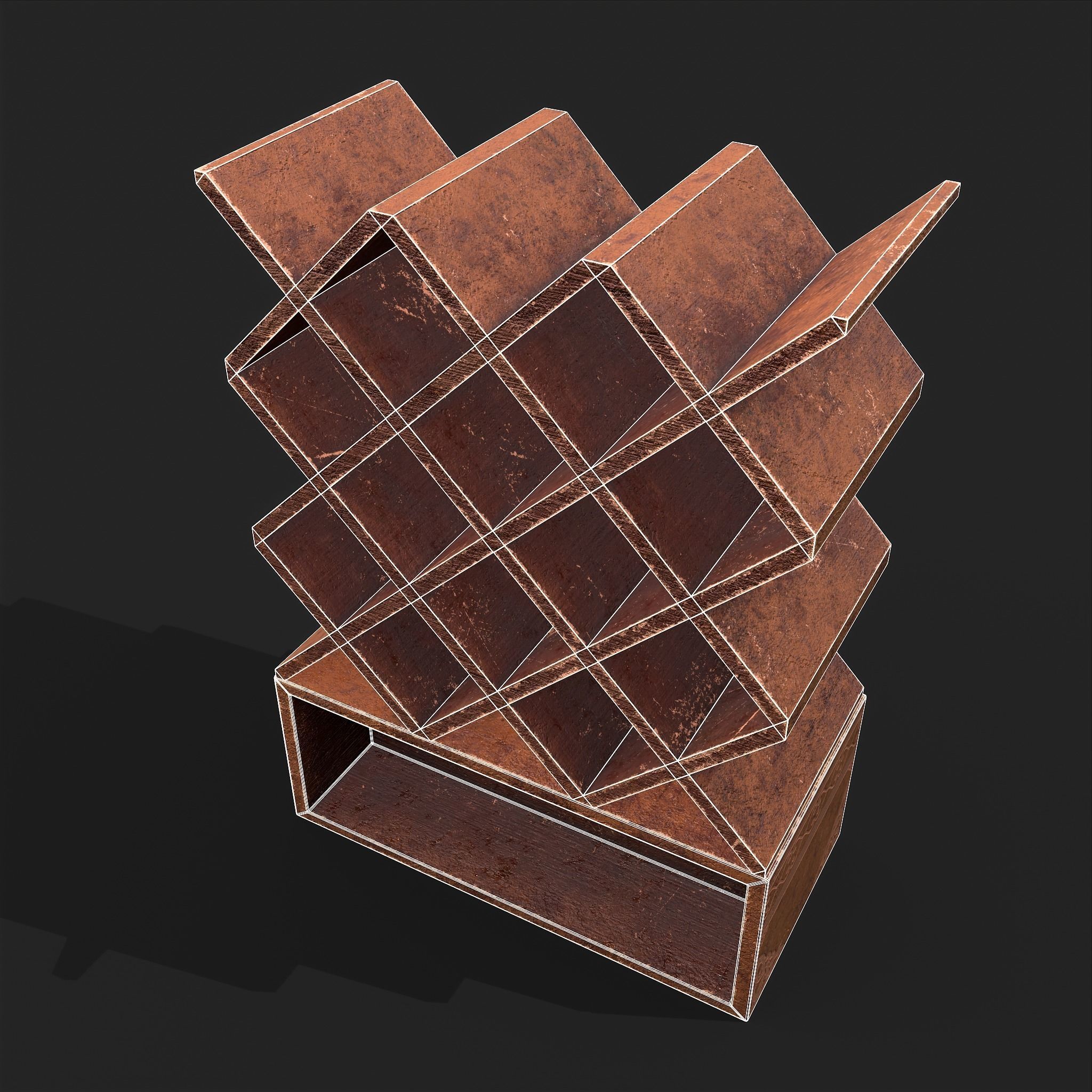 Scroll Shelf Low-poly 3D model_10