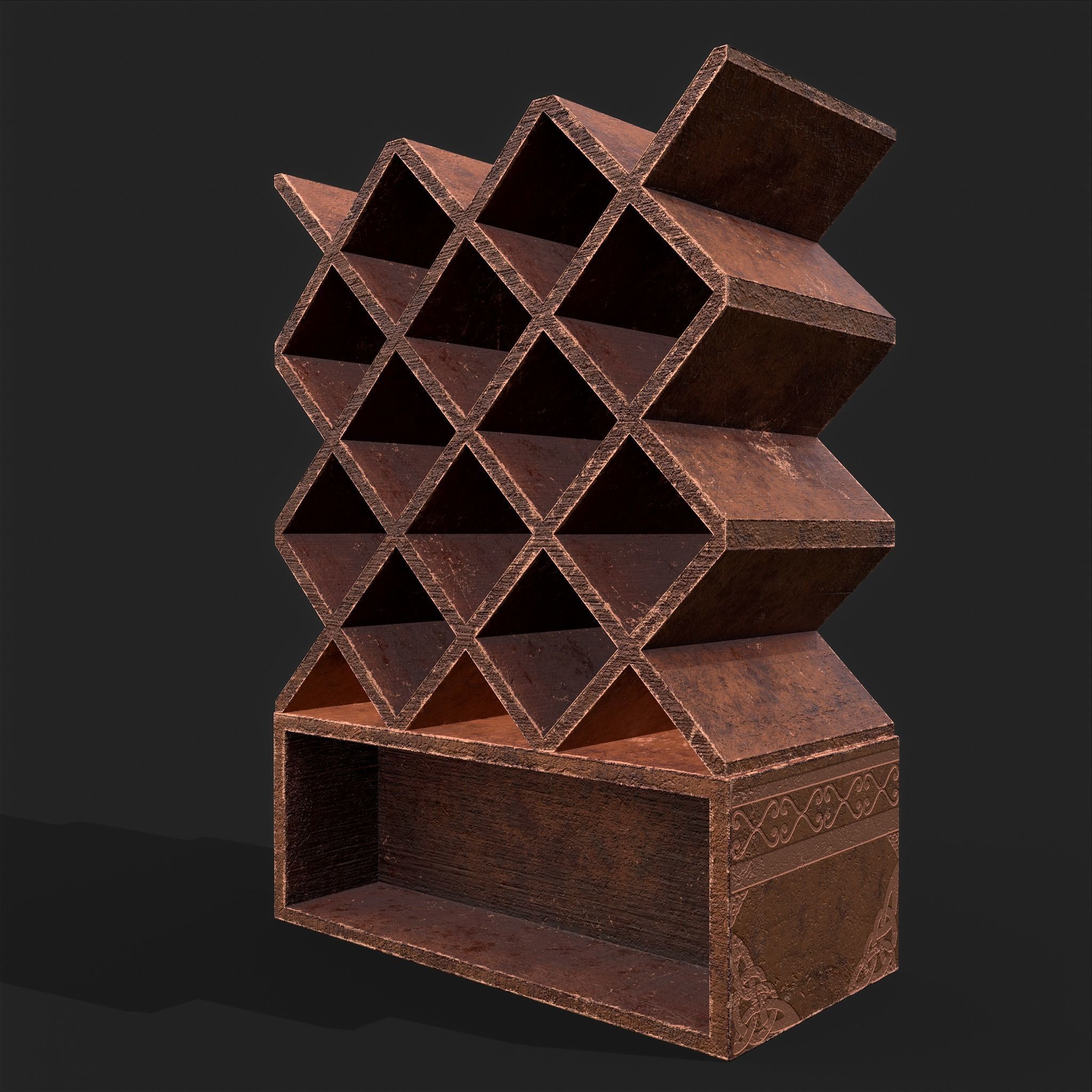 Scroll Shelf Low-poly 3D model_4