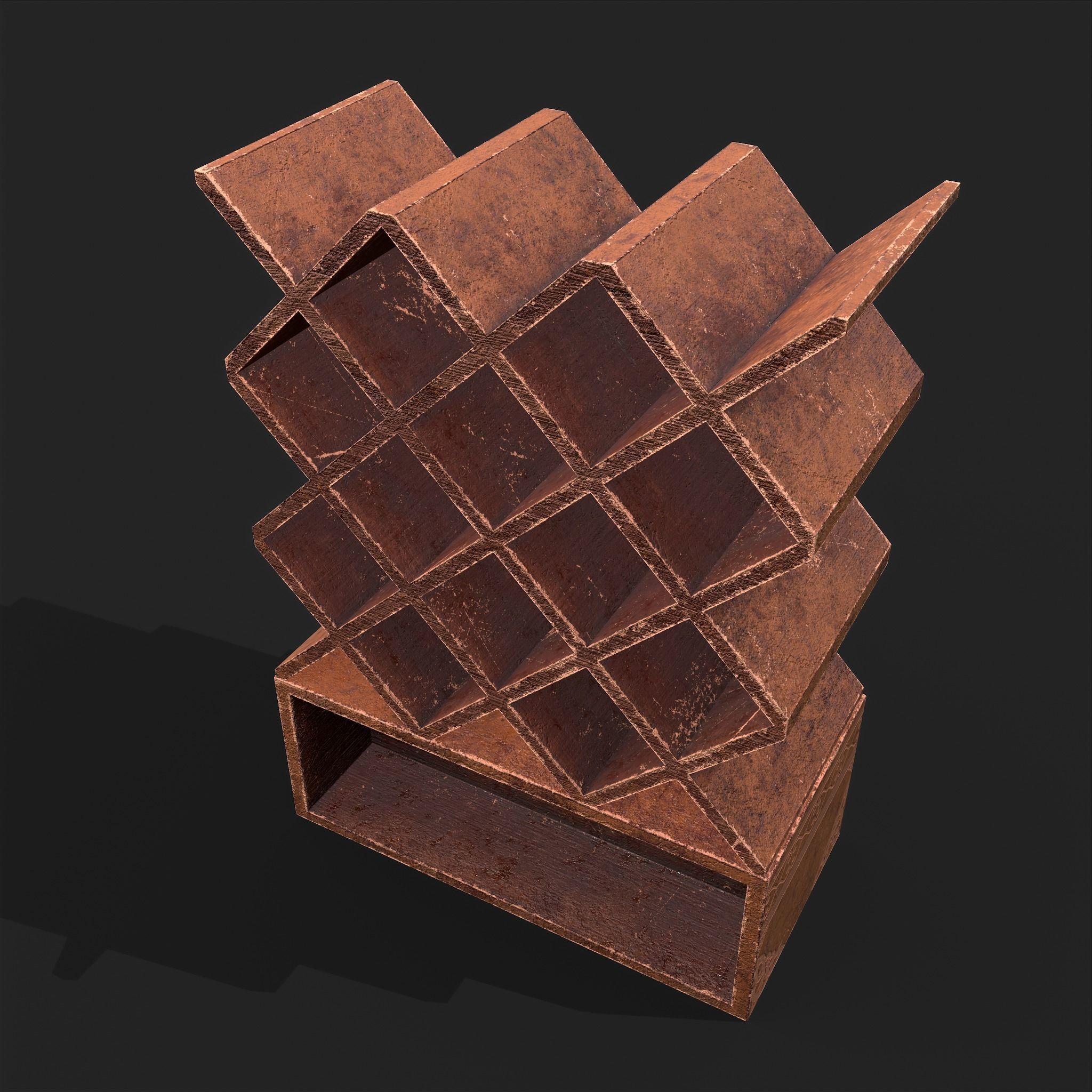 Scroll Shelf Low-poly 3D model_9