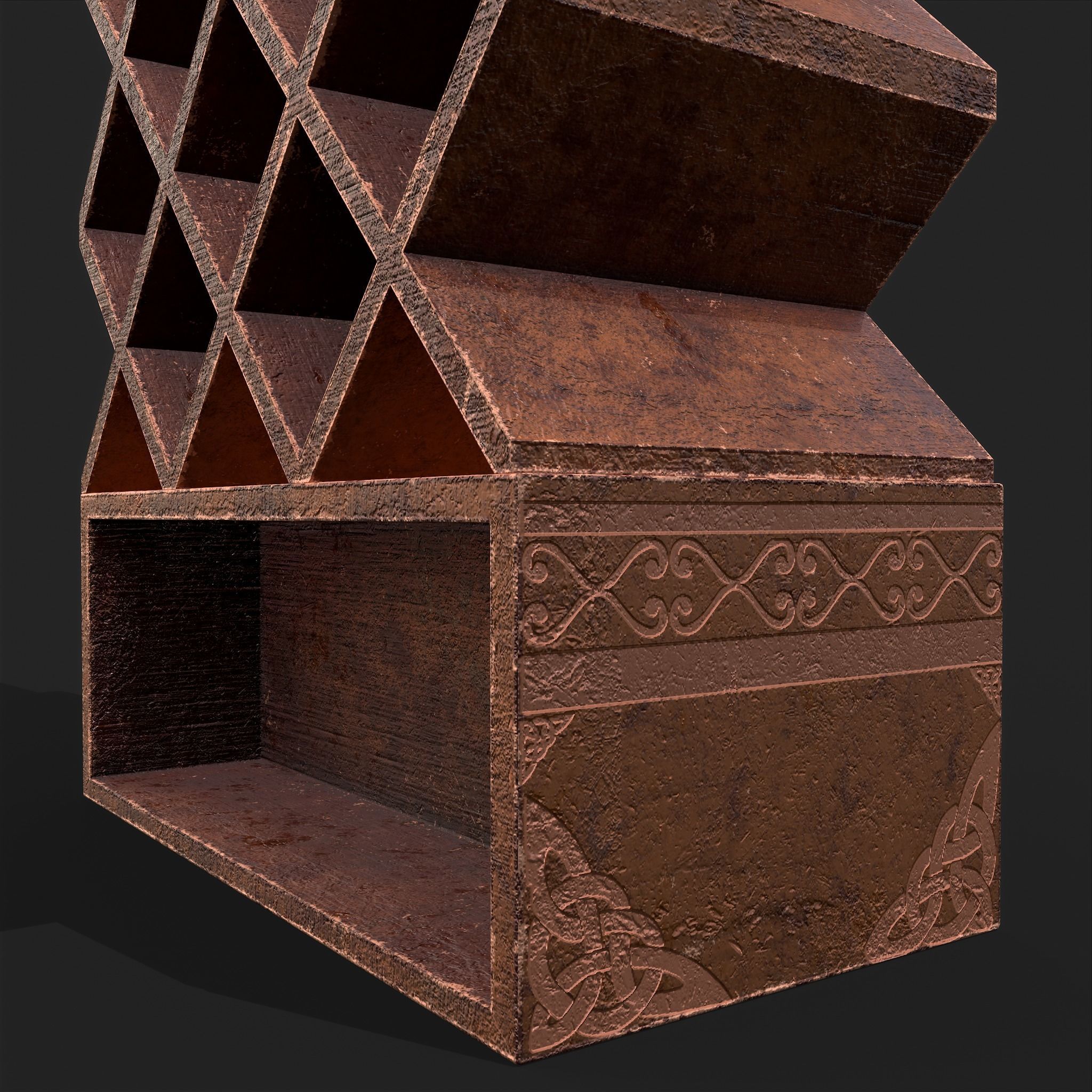 Scroll Shelf Low-poly 3D model_11