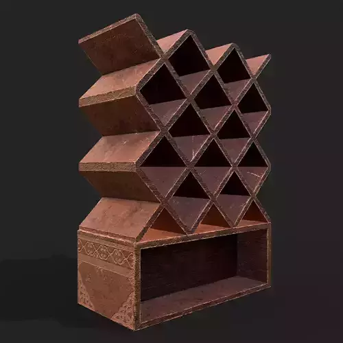 Scroll Shelf Low-poly 3D model