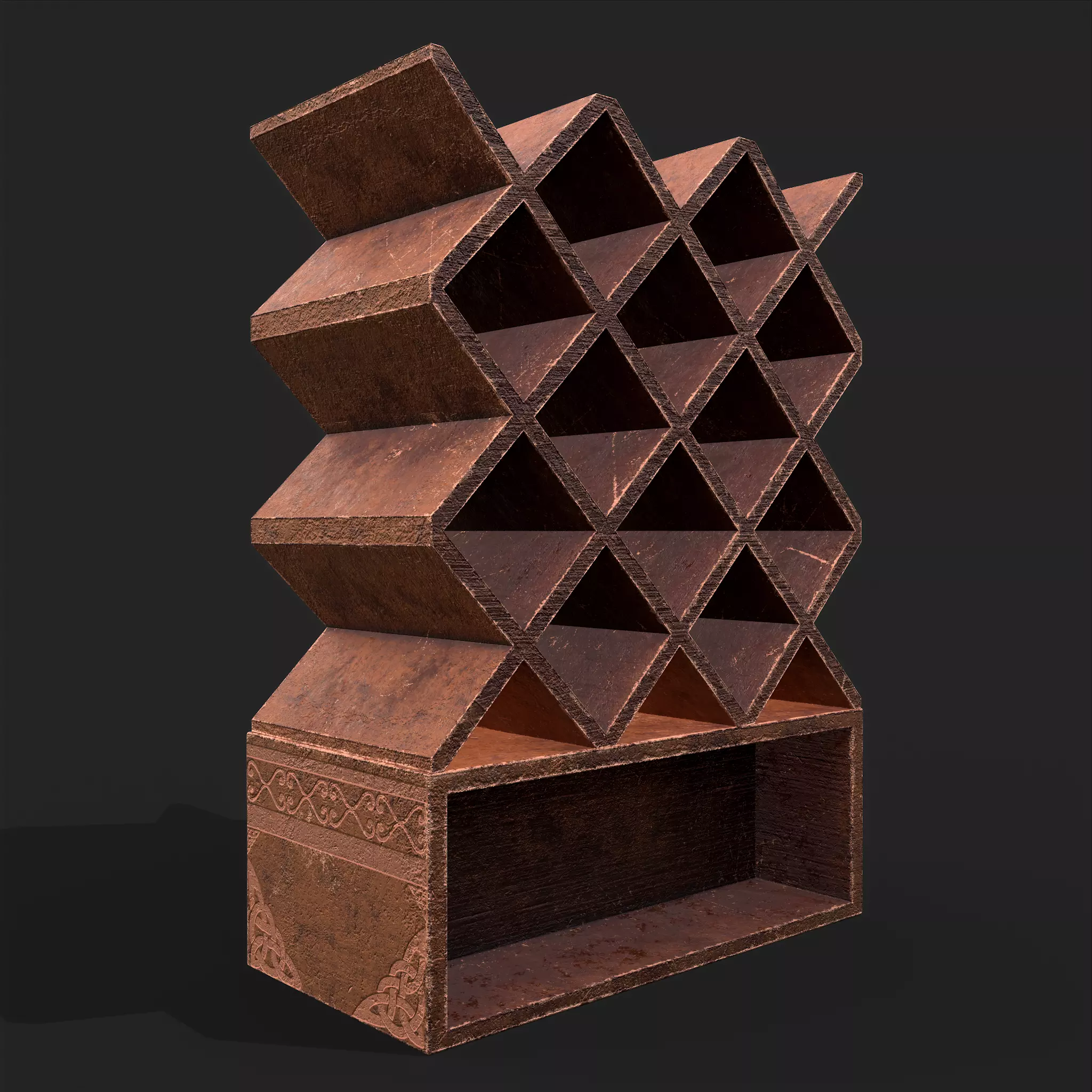 Scroll Shelf Low-poly 3D model_0